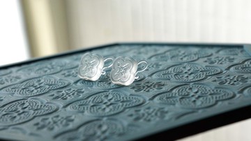 海棠花透明耳針/耳夾-美麗台灣文化系列