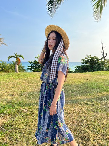 Vintage 藍色星空日本洋裝