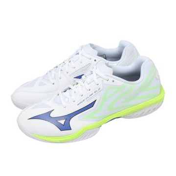 Mizuno 羽球鞋 Wave Claw EL 2 男女鞋 白 藍 緩震 羽排鞋 美津濃  71GA2583-81