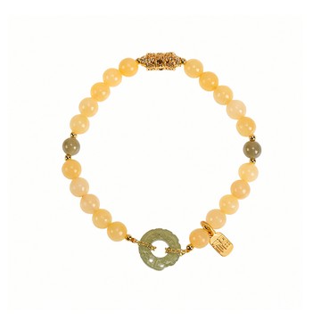 圓滿聚福黃玉手鍊 (事業運/招財/辟邪護身/偏財運/保平安)