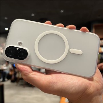帶鏡頭膜超薄磨砂半透明白色磁吸Magsafe無線充電適用iPhone16pro手機殼蘋果16promax硬殼16plus全包防摔男女