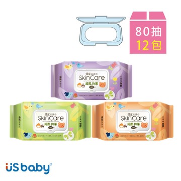US BABY 超厚柔溼巾80抽(12包)