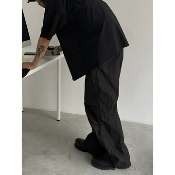 竹北 Goofing-off |日系復古休閒褲夏季工裝雨傘兵褲cleanfit機能直筒長褲