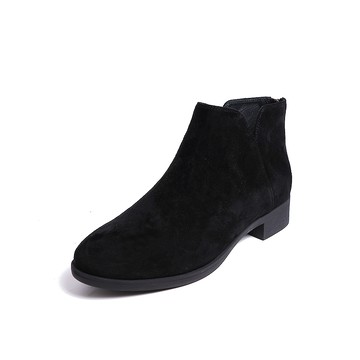 KOKKO簡約柔軟羊皮短靴麂皮黑