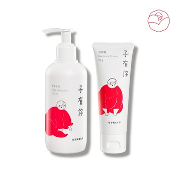 【ISUNEED 子有你】穩定問題膚況組（寶寶乳液250ml＋修護霜75g）