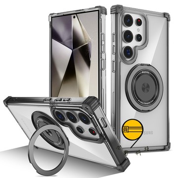 360°旋轉磁吸支架 加厚氣囊防摔 適用 三星 Galaxy S26 S25 Edge 手機殼 S24 S23 防摔殼