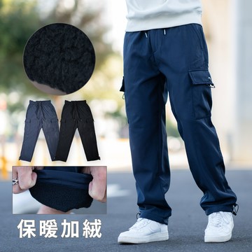 【NB2018J】外層防風保暖內裡加絨長褲 多口袋工裝褲 工作褲 傘兵褲(UC6731)