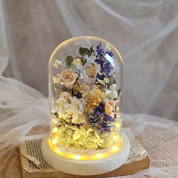 珍藏玫瑰玻璃罩 槽燈款 現貨 快速出貨 紫色