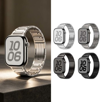 【山水之寶】Apple Watch 44/45/49/S10 46/S11 46mm錶帶機械系列 典藏不鏽鋼滑拆扣錶帶 滑拆式免工具