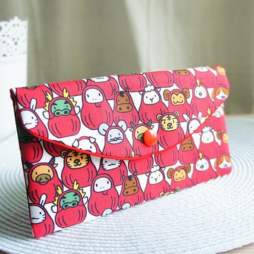 Lovely創意布【十二生肖鴻運紅包袋、紅】存摺套、現金收納袋
