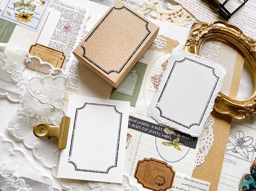 都可以搭3號 中古邊框 木質手帳印章