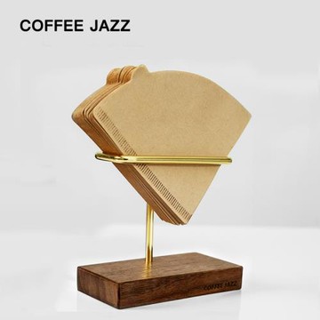 COFFEE JAZZ 錐形扇形通用木質不銹鋼組合濾紙托架手沖咖啡濾紙架