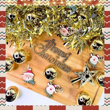 摩達客 2尺樹適用 聖誕裝飾配件包組 ~木質彩繪熊麋金系  木質彩繪熊鹿金系 不含聖誕樹 不含燈  1個