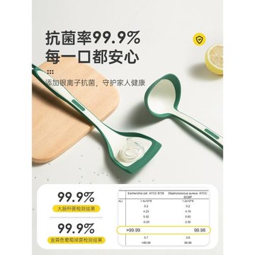 雙槍硅膠鍋鏟炒菜鏟子不粘鍋專用漏湯勺家用耐高溫食品級廚具套裝