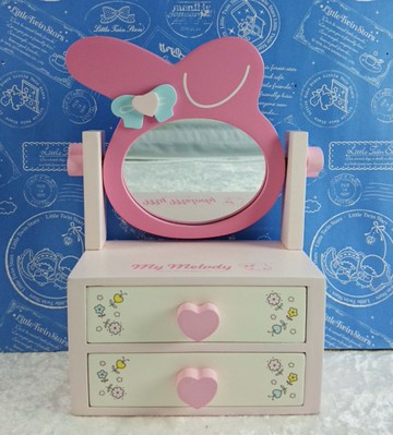 【震撼精品百貨】My Melody 美樂蒂~三麗鷗 美樂蒂日本桌上收納櫃附鏡-粉#67484