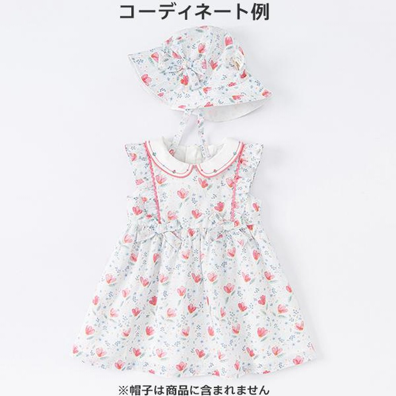 女の子 ワンピース キッズ ベビー 子供服 ノースリーブ 襟付き 春 夏 秋 70 80 90 100 110 120 130 140 cm  db2222184 davebella デイブベラ 通販 LINEポイント最大0.5%GET LINEショッピング