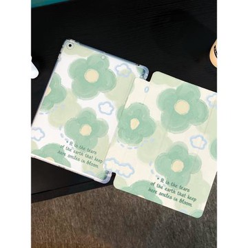 清新花朵創意適用于ipad10保護套2022新款Air5蘋果ipadmini4平板保護殼pro11英寸筆槽2019防摔9第10九7代三折