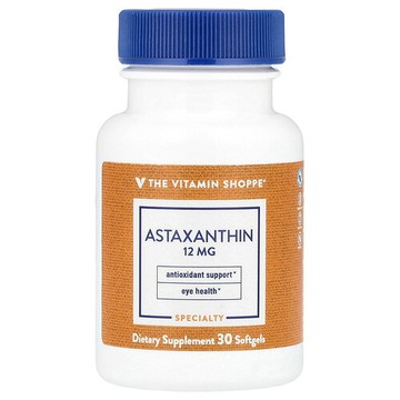 The Vitamin Shoppe, 蝦青素，12 毫克，30 粒軟膠囊