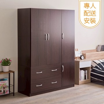 TZUMii專人配送組裝-雅緻四門二抽衣櫥 衣櫃 衣物收納櫃 抽屜衣櫃 4尺衣櫃 免組裝衣櫃-雙色可選