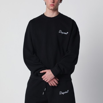 Black relaxed-fit sweatshirt with logo