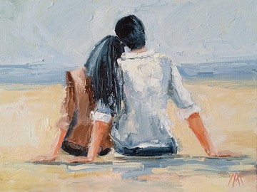 情侶畫 愛情畫 戀愛中的情侶藝術原畫 油畫