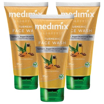 medimix 阿育吠陀 薑黃洗面乳 含薑黃、摩洛哥堅果油和蘆薈  150ml  3條