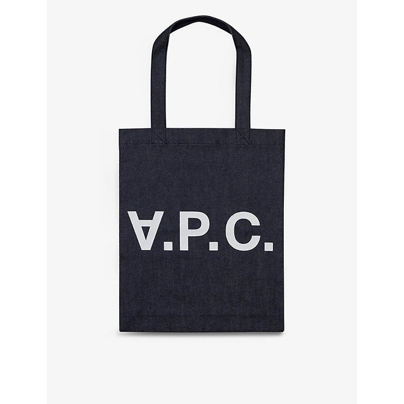Apc Womens Indigo Laure Brand-print Denim Tote bag