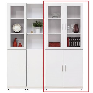 艾美白色2.7尺四門書櫃