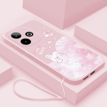 適用oppoa5活力版手機殼液態新款A5 5G版硅膠保護套超薄可愛云中小兔0pp0個性創意女款PKQ110鏡頭全包防摔