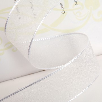 包裝網 珠光歐根紗緞帶 25mm  1套  45m  白色