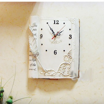 仿書本書房時鐘羽毛筆裝飾家居十天預購+現貨