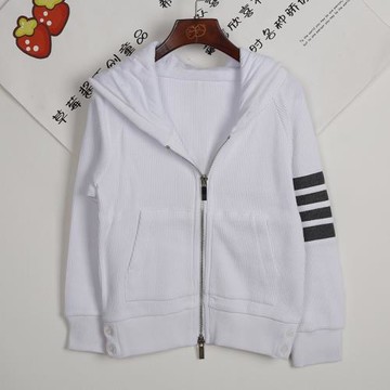 春秋款TB經典款華夫格休閑條紋 男女兒童寬松外套衛衣長褲子