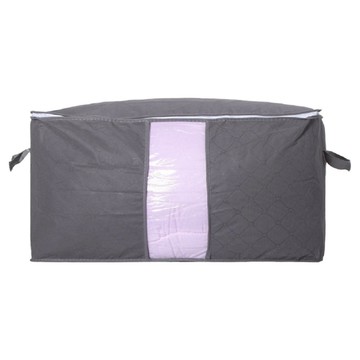 小麥購物 繽紛竹炭衣物棉被收納袋 L2353  灰色  1個  60 x 40 x 35cm