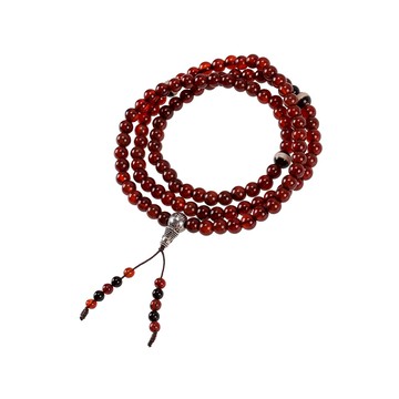 紅瑪瑙祈福轉運108顆念珠 (佛珠/數珠/誦經/火行能量/招貴人)