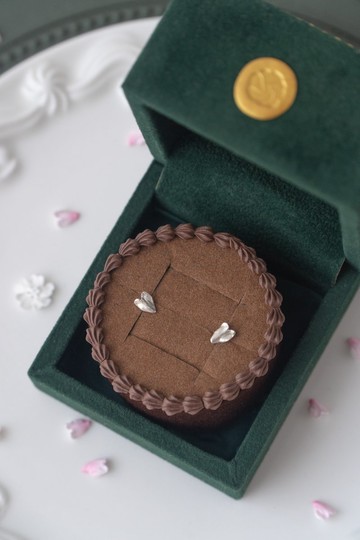 櫻花花瓣 純銀耳飾 銀黏土