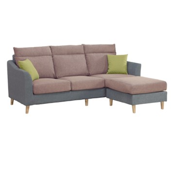 文創集 亞迪耐磨貓抓布小L型沙發組合(三人座＋椅凳組合)-206x163x92cm免組