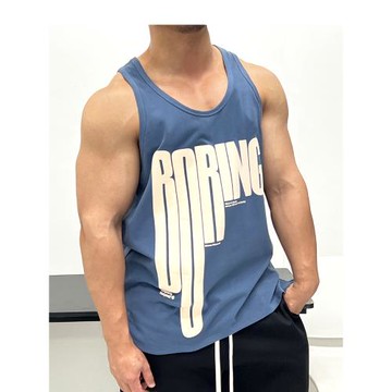 磨砂手感純棉好質感!肌肉男背心無袖T恤健身運動修身海灘寬松顯壯