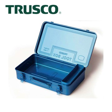 【Trusco】後備型工具箱（側提把）-鐵藍