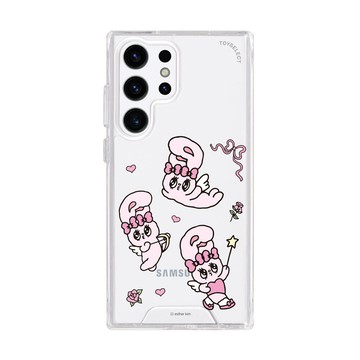 【TOXOXO】艾絲樂小兔天使亂花防摔透明SAMSUNG手機殼