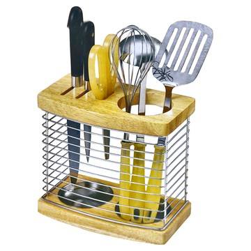 KAI 貝印 餐具架  原木色 + 銀色  1個