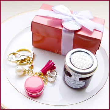 Double Love Pink盒「Tiptree果醬+馬卡龍鑰匙圈」二入禮盒 二次進場 婚禮小物 禮品 贈品 來店禮
