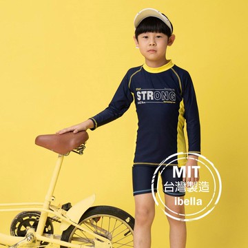 撞色印花立領男中童長袖泳裝上衣現貨台灣製造美國杜邦萊卡【36-66-B-8H20601-21】ibella 艾貝拉