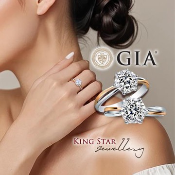 King Star 50分 D color 鉑金台 天然鑽石戒指-雙色 愛戀 (3EX 八心八箭)