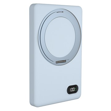 WCT 磁吸行動電源 5000mAh 無線充電 Type-C輸出/輸入 智能電量顯示 360度旋轉支架  MCK-WCT  寶寶藍
