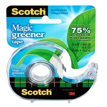 3M Scotch綠材質隱形膠帶/810GD/3/4/19mmx15.2M/附膠帶台