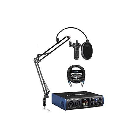 PreSonus Studio 24c 2x2, 192 kHz, USB Audio Interface for Mac and Windows Bundle with Audio Technica AT2035 Condenser Microphone, Blucoil Boom Arm Plu