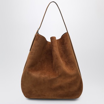 Light brown suede tote bag