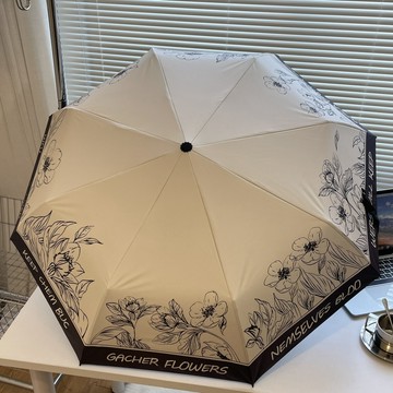 【法式手繪花】小香風雨傘 高級感自動遮陽晴雨傘 ins雨傘 小眾傘 晴雨兩用 傘 法式 雨傘 自動傘 遮陽傘 晴雨傘
