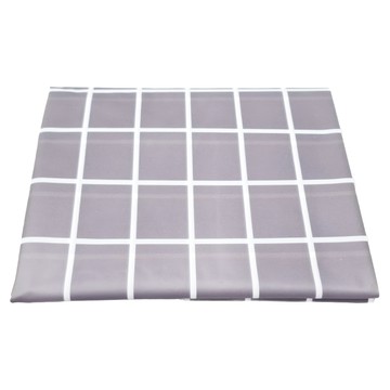 WE CHAMP 加長防水防霉浴簾 附掛環  180 x 200cm  幾何方格 灰色  1個