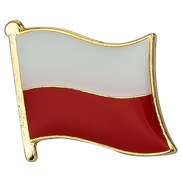 A-ONE 匯旺 波蘭國旗刺繡 + 國旗別針套裝  鐵烤漆  波麗/電鍍青銅  15mm x 12mm x 1mm  彩色